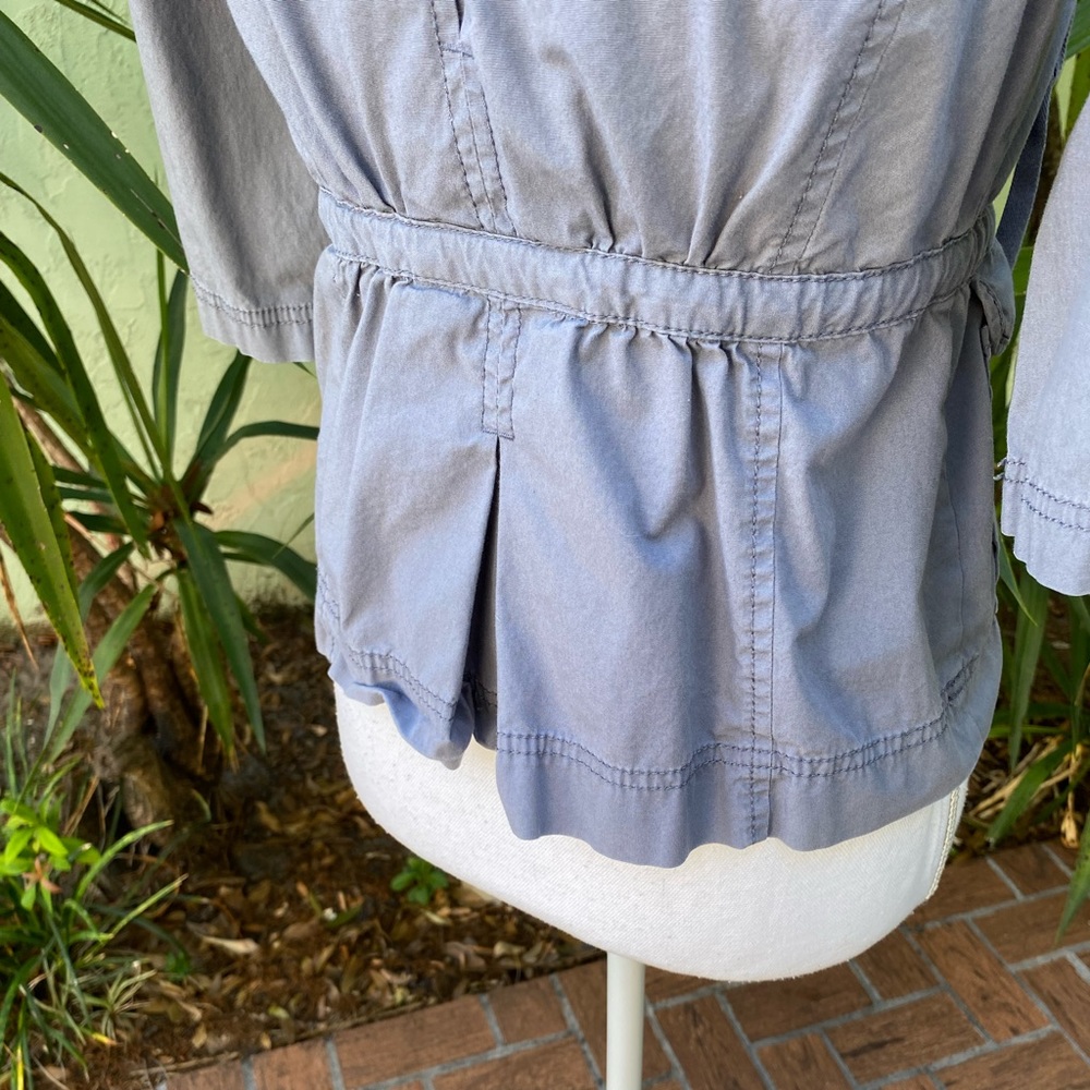 Gray Utility Tie Waist shirt peplum jacket - Picture 7 of 9